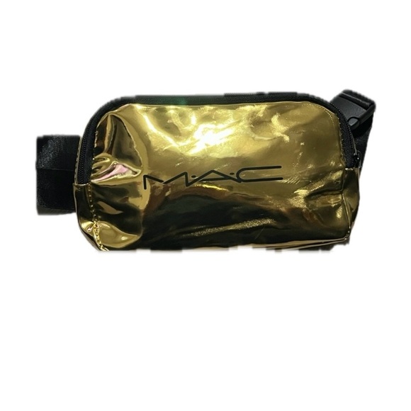 MAC Gold & Black Belt Bag, Zip Closure Adjustable Strap (Empty) - Picture 2 of 10